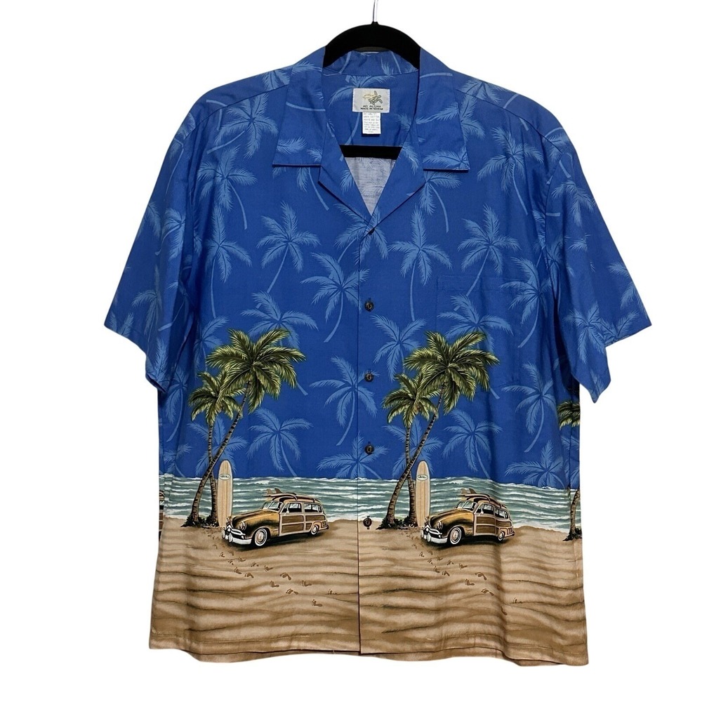 VTG Ho Aloha Mens Shirt 2XL Hawaiian Tropical Camp Beach Surfer Retro Coastal